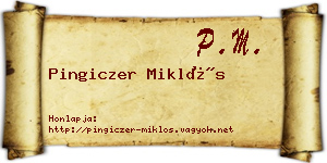 Pingiczer Miklós névjegykártya